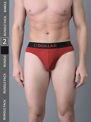 Men's Assorted Pack of 2 Shuffle Intellisoft Cotton Spandex Solid Brief