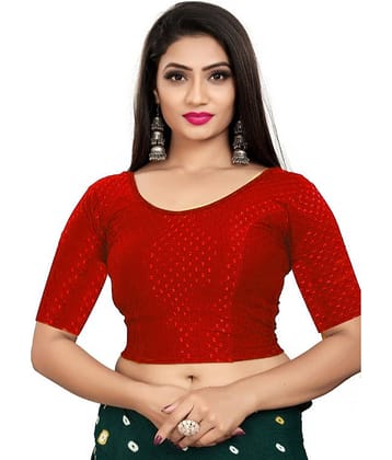 Laadli Red Readymade without Pad Cotton Blend Women's Blouse ( Pack of 1 )