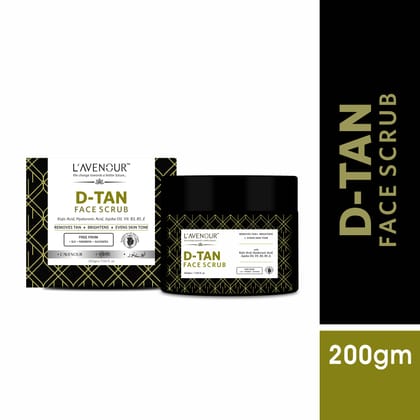 L'avenour D-Tan Face Scrub For Deep Exfoliation, Remove Tan, Blackhead & Dead Skin Remover - 200gm