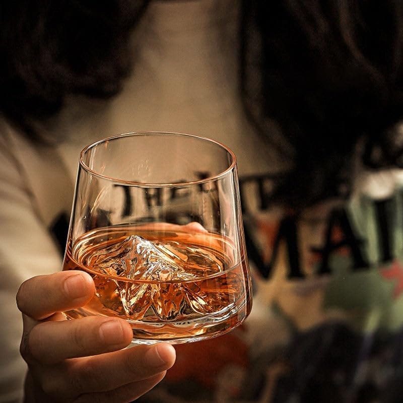 Mount Everest 3D Whiskey Glass | 230 ML | Unique Crystal Bourbon Glass for Whiskey Lovers | Perfect for Whisky, Juice, Water, Liquor, Scotch, Cocktail Mug