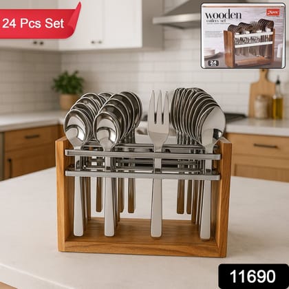 Apex Premium Stainless Steel Cutlery Set (24 Pc) | Assorted Colour