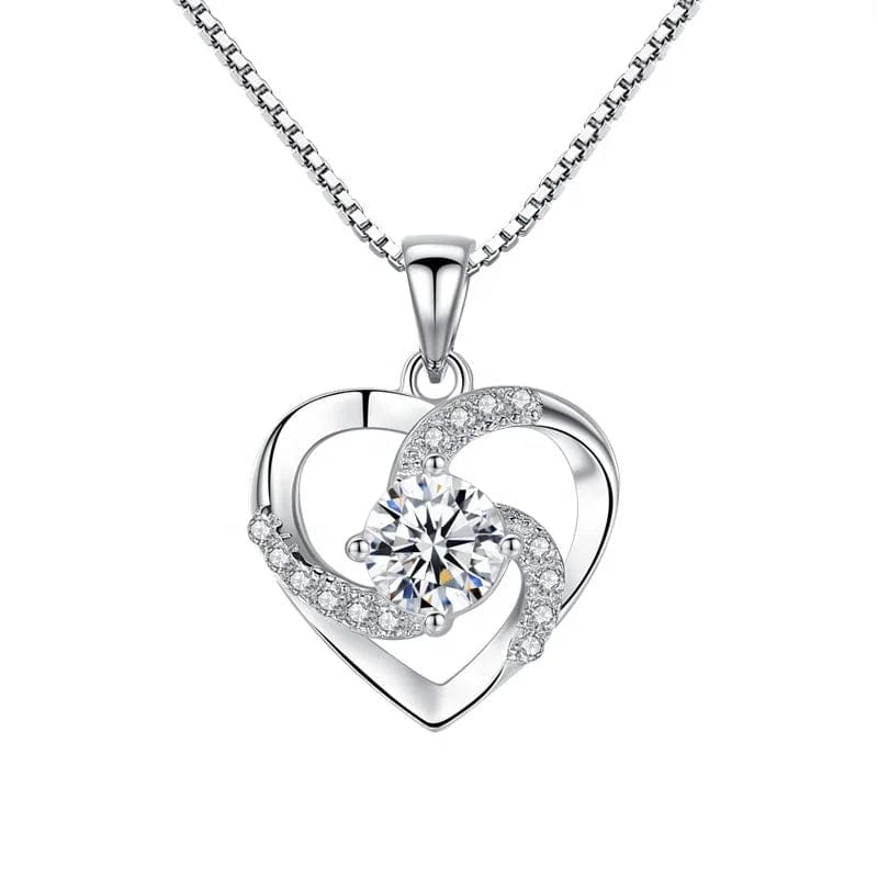 Crazy love pendant necklace 925 sterling silver Heart Necklace Mother Gift Mother Necklaces Girlfriend Jewelry