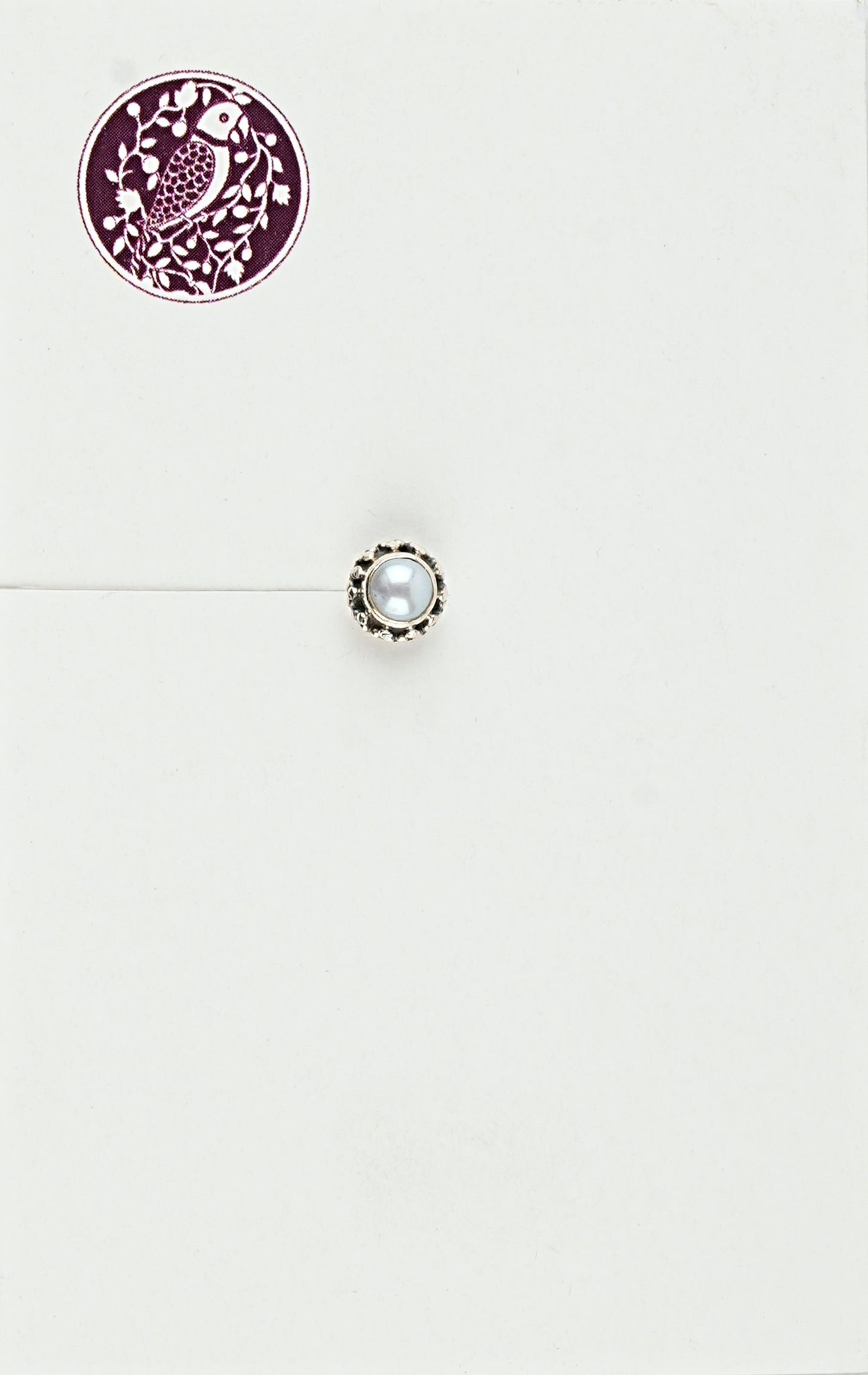 Flower Pearl Silver Nose Pin