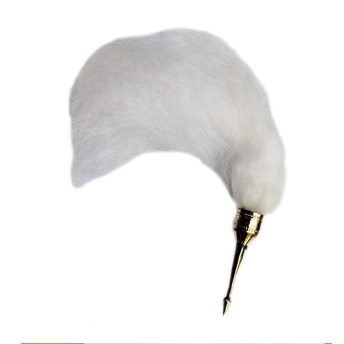 MAYAPURI White Chawar/Chavar Sahib with Thin Brass Sheet Handle/Sacred Fly Whisk, Long 18 inch