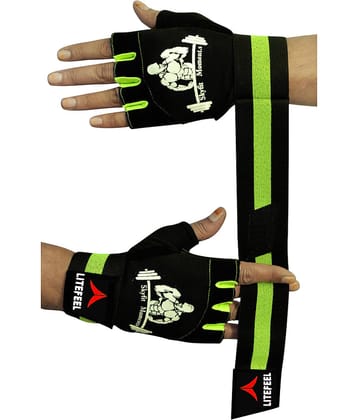 LITE FEEL Classic Exercise Unisex Polyester Gym Gloves For Advanced Fitness Training and Workout With Half-Finger Length