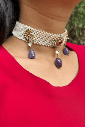 AMETHYST JAALI KUNDANKARI CHOKER