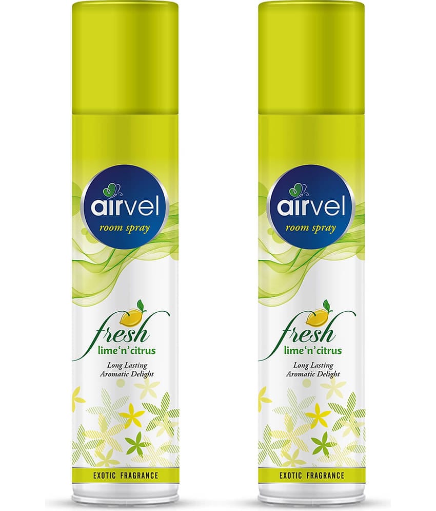 Airvel Lemon Fragrance Room Spray Air Freshener for Home, Bathroom and Car 217ml ( Pack of 2 )