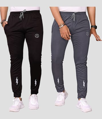 Anand Multicolor Lycra Men's Joggers ( Pack of 2 )