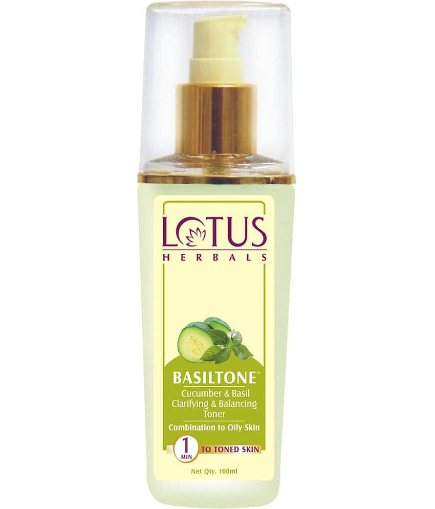 Lotus Herbals Basiltone Clarifying & Balancing Skin Toner , For Combination & Oily Skin , 100Ml