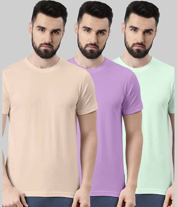 Veirdo Pack of 3 100% Cotton Regular Fit Men's T-Shirt ( Green )