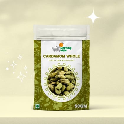 Morning Wale Green Cardamom/Elaichi Whole (45g) | Western Ghats Origin | Aromatic Pods