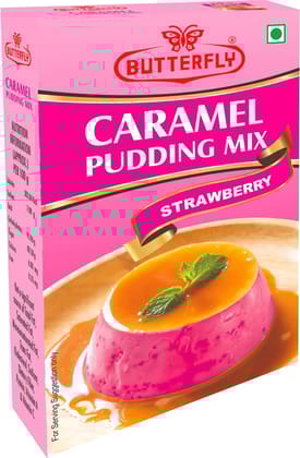 Butterfly Instant Caramel Pudding Mix, 100g (Strawberry)  by Butterfly Dessert Mixes and Bakery Needs.