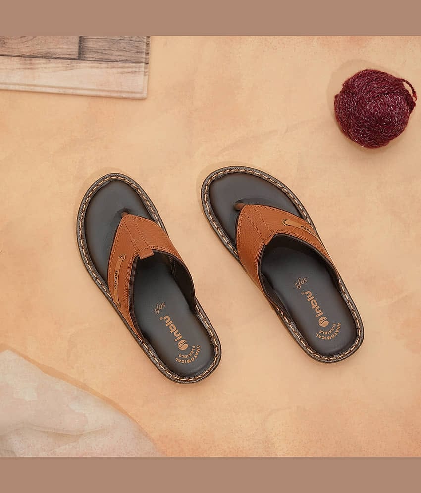 Inblu Black Men's Thong Flip Flop