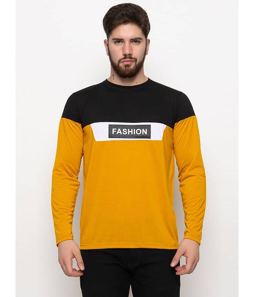 ZEBULUN Pack of 1 Cotton Blend Regular Fit Men's T-Shirt ( Mustard )