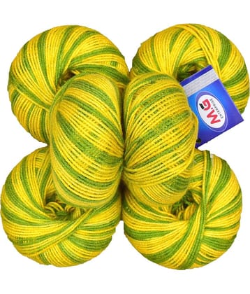100% Acrylic Wool Multi Green (6 pc) Baby Soft Wool Ball Hand Knitting Wool/Art Craft Soft Fingering Crochet Hook Yarn, Needle Knitting Yarn Thread Dyed