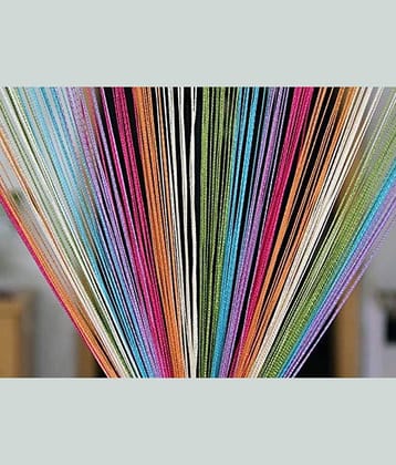 PINDIA String Semi-Transparent Eyelet Curtain 7 ft Single - Green