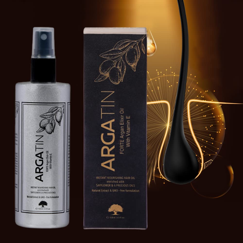Argatin Forte Argan Elixir Oil With Vitamin E |For Hair Nourishment Of Hair|Reduces Hair Fall |For Dry Damaged And Frizzy Hair 100Ml