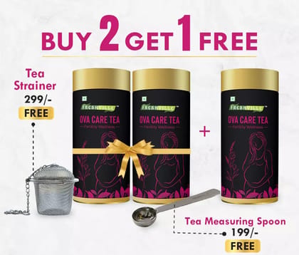Freshville Ova care Tea | Pure & Natural | Helps With Hormonal Balance & Improves Fertility | Fennel, Nettle, Cinnamon, Ginger, Tulsi, Fenugreek, Spearmint, Shatavari, Moringa Tin (100gx3).3 Freshville Ova care Tea | Pure & Natural | Helps With Hormonal Balance & Improves Fertility | Fennel, Nettle, Cinnamon, Ginger, Tulsi, Fenugreek, Spearmint, Shatavari, Moringa Tin (100gx3).3
