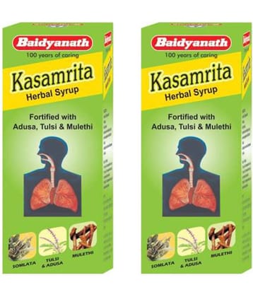 Baidyanath Kasamrit Herbal Cough Syrup Liquid 100 Ml Pack of 2
