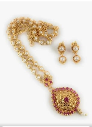 VIJAYA DURGA 1 GRAM GOLD Muthayalu Gold Plated Jewellery Set