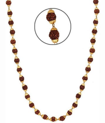 Rudraksha mala with golden cap Rudraksha Pack of 1