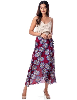 The Patch Batch Satin Skirt-XS