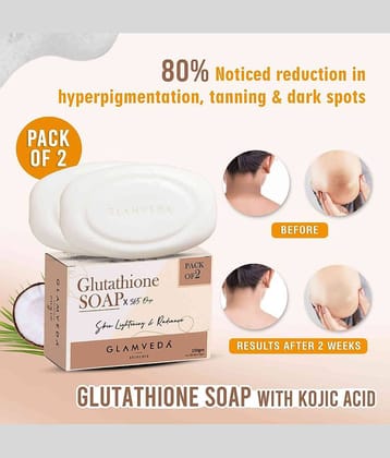 Glamveda Glutathione Skin Whitening Soap Body Tan RemovalRemove Dark Spots & Pigmentation, 75g each (Pack of 2)