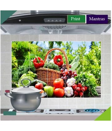 Asmi Collection Printed Fruit & Vegetables Sticker ( 60 x 90 cms )