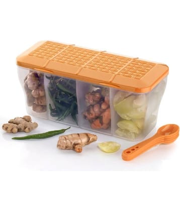Analog Kitchenware Dal/Masala/Vegetable Plastic Orange Dal Container ( Set of 1 )