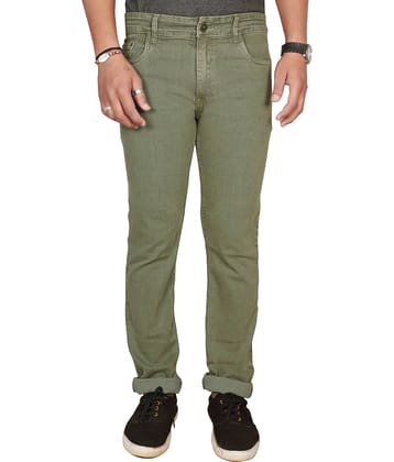 JB JUST BLACK Regular Fit Cuffed Hem Men's Jeans - Olive Green ( Pack of 1 )