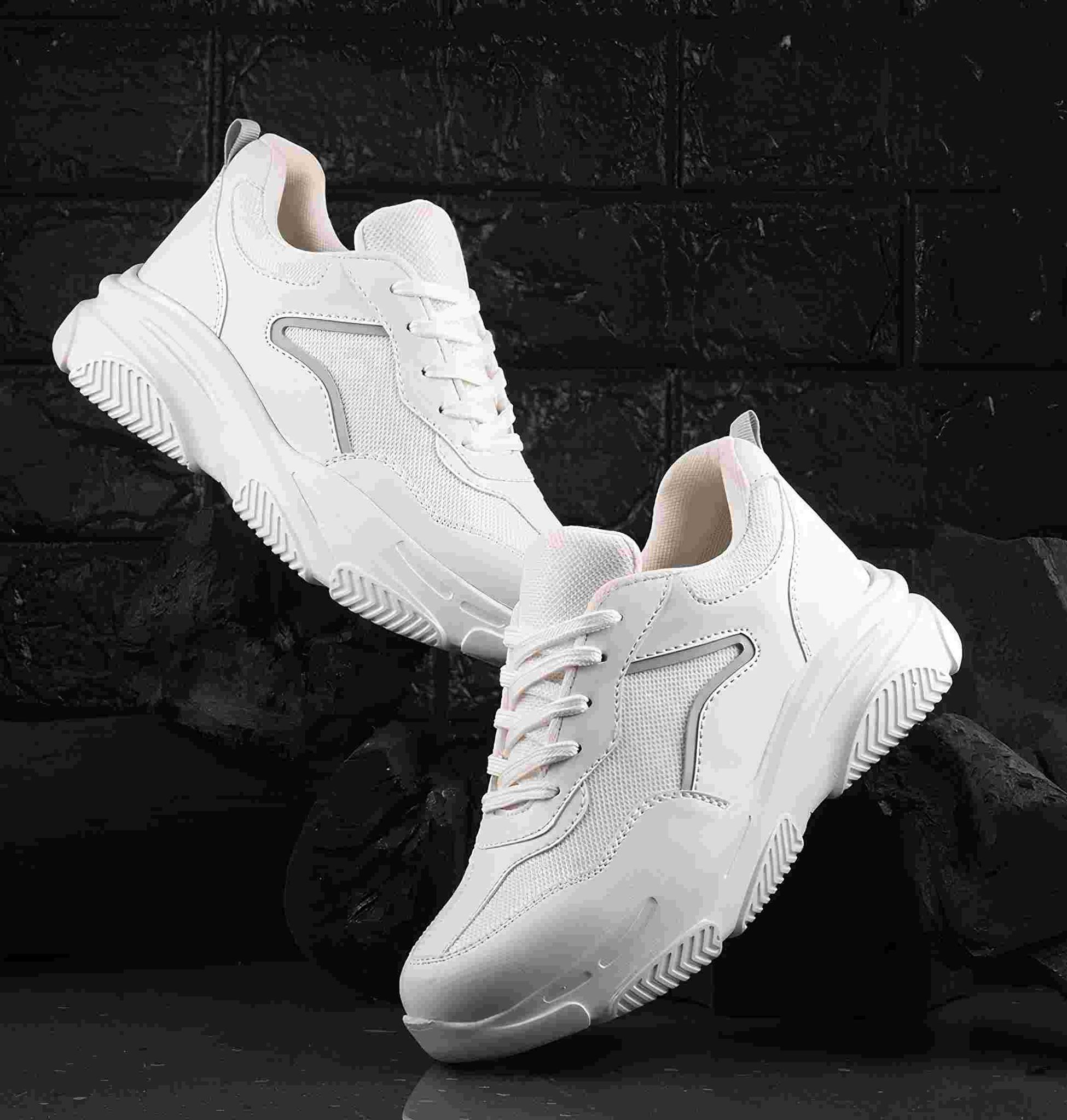 Latest Voguish Womens Casual Sneakers, Sports Shoes for Girls and Women (Color-White, Size-40)