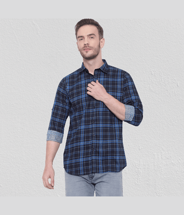 leeway - Blue Cotton Blend Slim Fit Men's Casual Shirt ( Pack of 1 )