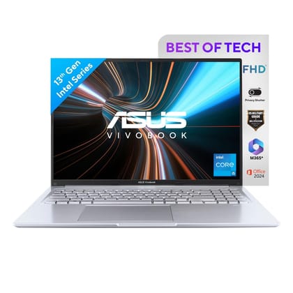 ASUS Vivobook 16, Intel Core i5-13420H Processor,(16GB RAM/512GB SSD/16 FHD+ (1920 x 1200)/Win 11/M365 Basic (1Year)*/Backlit Keyboard/Office Home 2024/Silver/1.88 kg),X1605VA-MB1627WS ASUS Vivobook 16, Intel Core i5-13420H Processor,(16GB RAM/512GB SSD/
