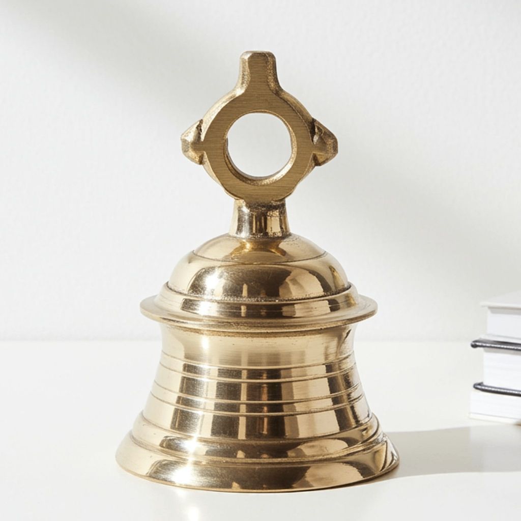 Brass Temple Hanging Ghanta, Hanging Bell, Ghanta 500 Gram - Temple Ghanta for Home & Mandir Decor (ZMAS493 A)