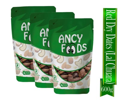 Ancy Lal Chuara 600 Grams (200 Grams X3) - Traditional Red Dry Dates | Lal Sukha Khajoor Known For Their Natural Sweetness | Widely Used in Indian Kitchens for Sweets, Kheer, and Health Recip