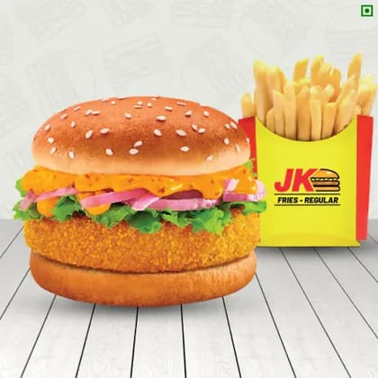 Classic Cheese Burst Burger + Fries