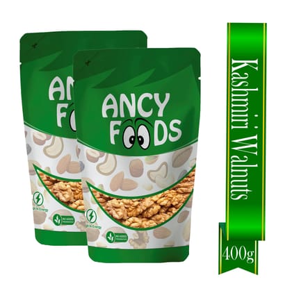 Ancy Kashmiri Walnut Kernels 400 Grams (200 Grams X 2) – Akhrotgiri | Rich in Proteins and Antioxidants – Supports Brain Health , Enhances Memory, Boosts Mood, Supports Heart Function, Improv