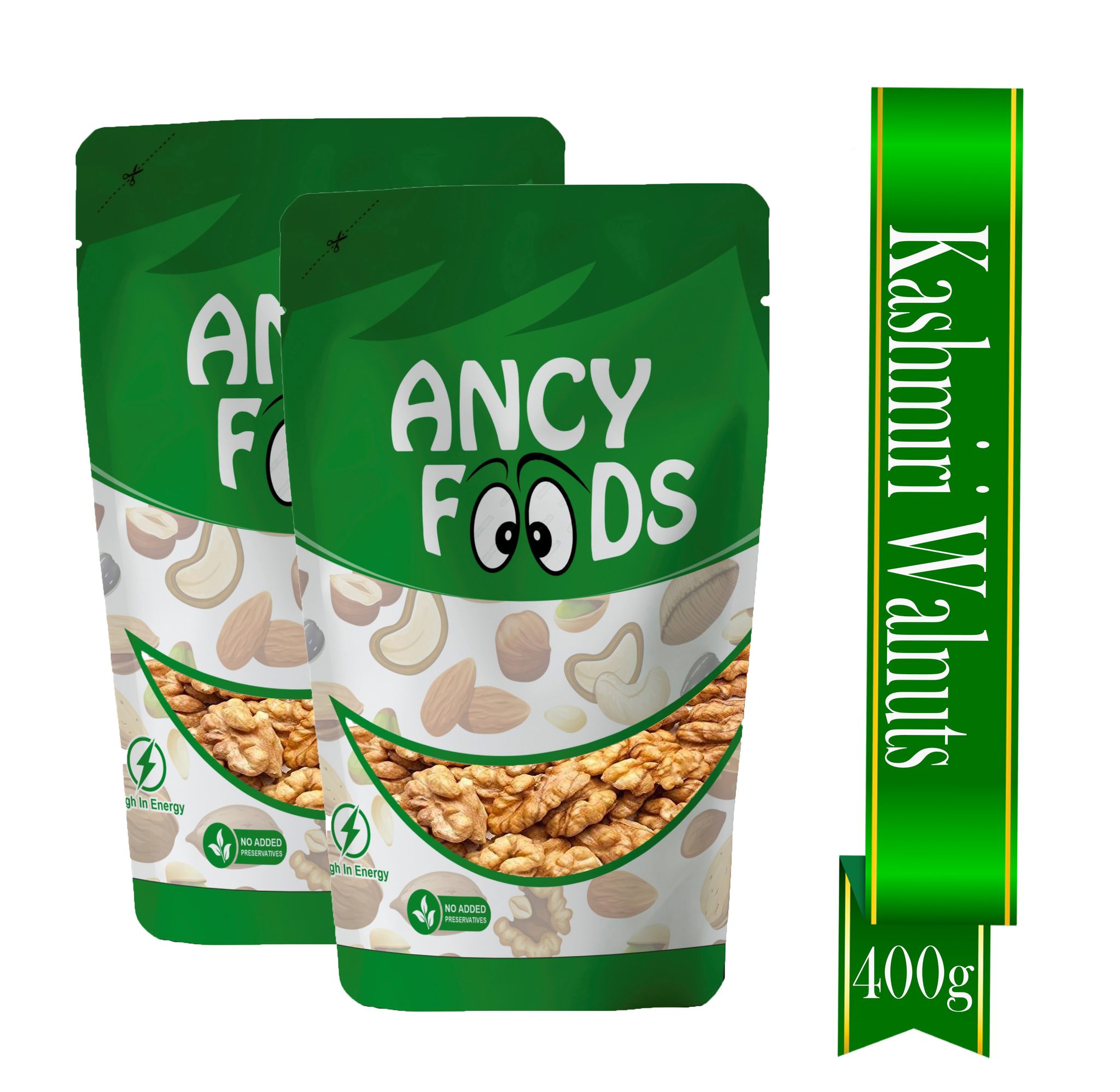 Ancy Kashmiri Walnut Kernels 400 Grams (200 Grams X 2) – Akhrotgiri | Rich in Proteins and Antioxidants – Supports Brain Health , Enhances Memory, Boosts Mood, Supports Heart Function, Improv