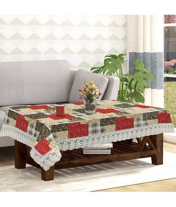 Printed PVC 4 Seater Rectangle Table Cover ( 152 x 92 ) cm Pack of 1 Beige