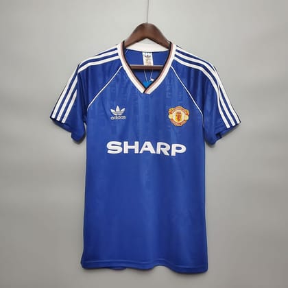 Manchester United 1988-90 Third Blue Retro Jersey-S