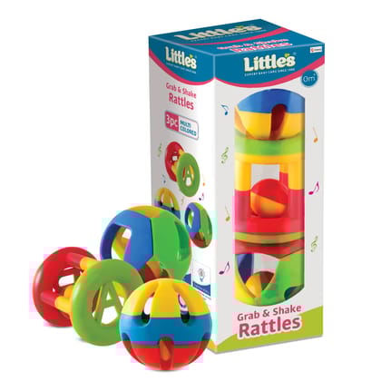 Grab & Shake Rattles | Educational & Developmental Toys for Kids | Rattles for Baby | Baby Toys | 3 Piece Multi-Color Toddler Activity...