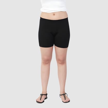 Girls Plain Seamless Under Skirts -Black Black 4-7 Years