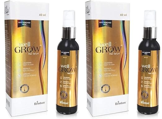 Brinton Wellgrow Anti Hair Loss Serum For Hair Care  For Men & Women  60 ml x Pack of 2