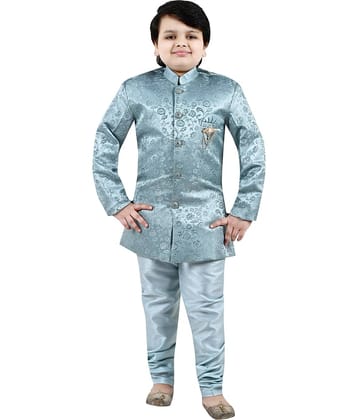 Arshia Fashions Boys Cotton Blend Blue Sherwani ( Pack of 1 )