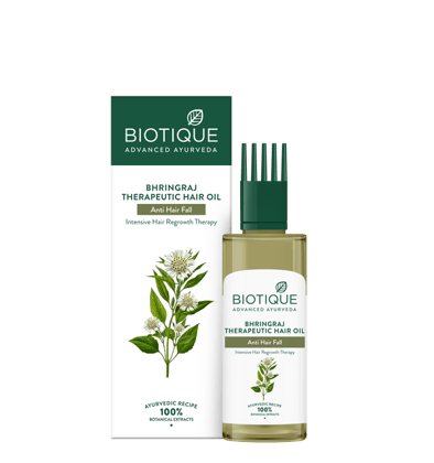 Biotique Bhringraj anti Hair fall therapeutic Hair oil 100ml Biotique Bhringraj anti Hair fall therapeutic Hair oil 100ml