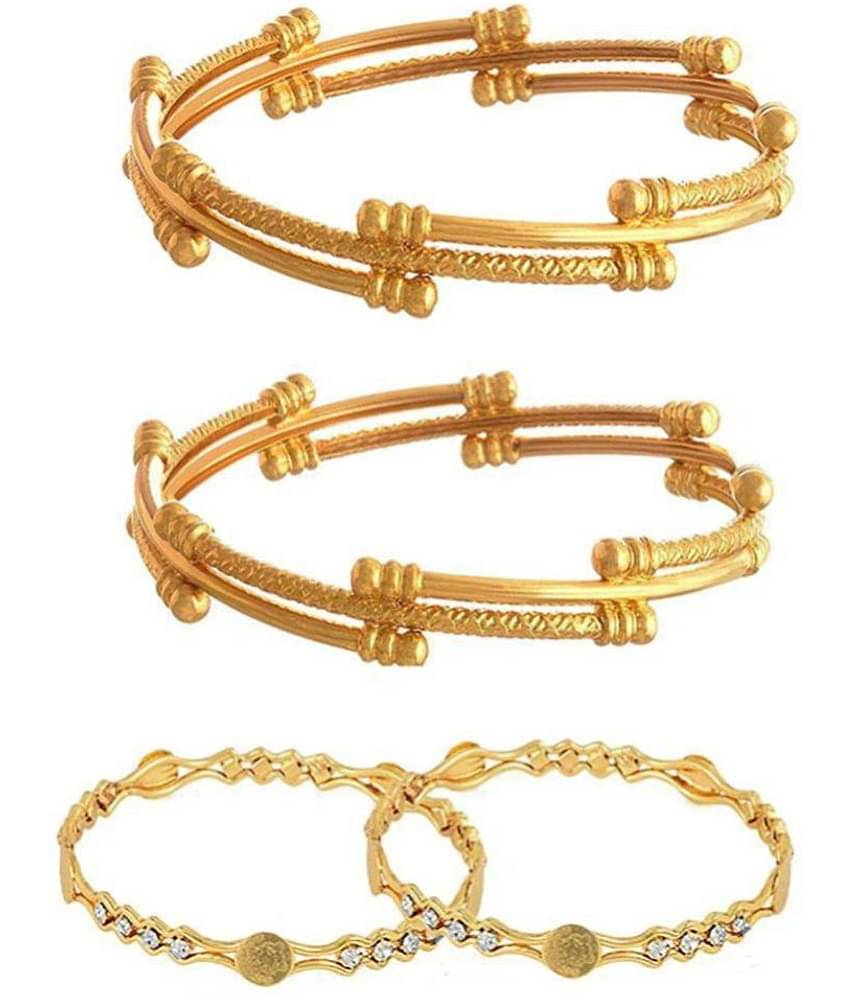 YouBella Fashion Jewellery Traditional Combo of Gold Plated Bracelet Bangles Set For Girls and Women (2.6)