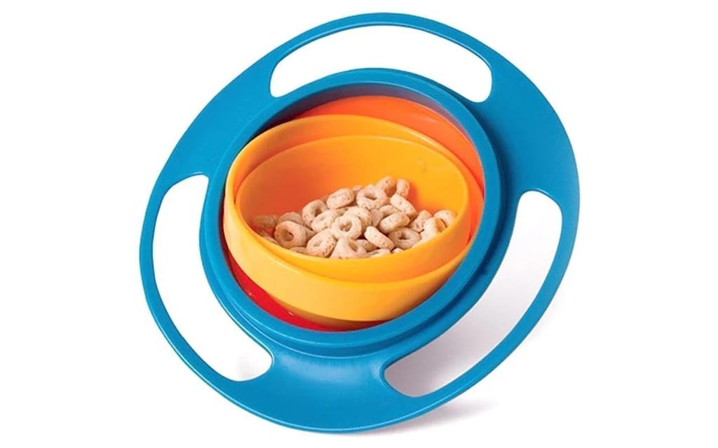 Portable Non Spill Feeding Toddler Gyro Bowl 360 Degree Rotating Dish/Bowl for lunch