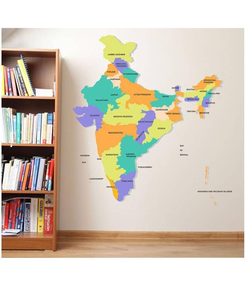 Wallzone India Flag Alphabet Sticker ( 100 x 95 cms )