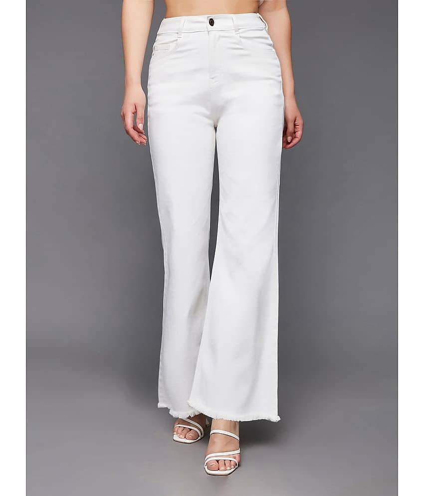 Miss Chase - White Denim Bootcut Women's Jeans ( Pack of 1 )