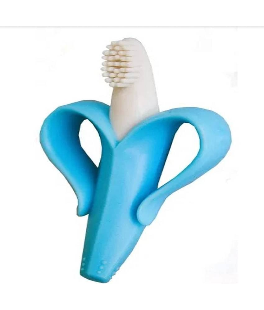 BBYARAJ Yellow Silicone Baby Toothbrush ( 1 pcs )